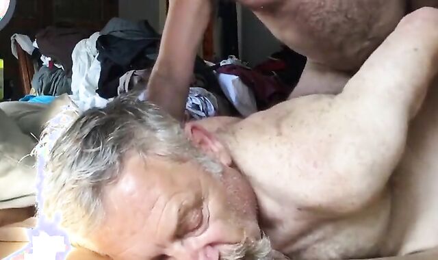 Mature Gay Daddy Barebacks His Hunk Lover