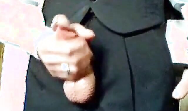 Amateur Daddy Stroking Hard in a Suit