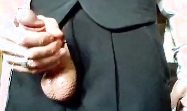 Amateur Daddy Stroking Hard in a Suit