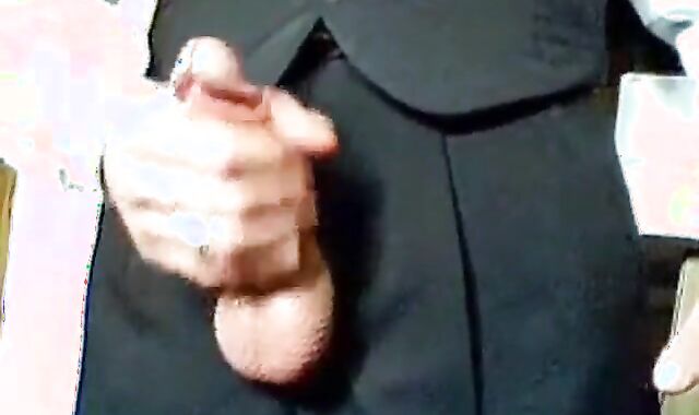 Amateur Daddy Stroking Hard in a Suit
