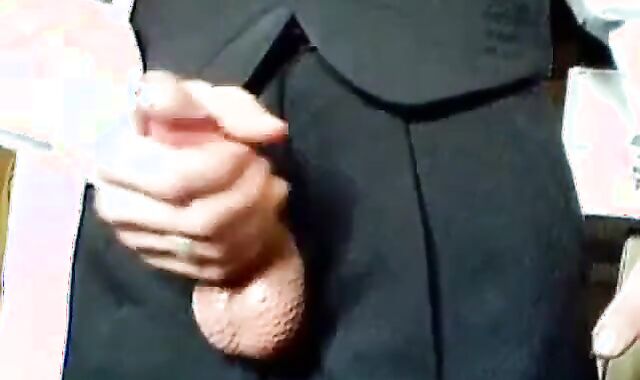Amateur Daddy Stroking Hard in a Suit