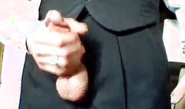 Amateur Daddy Stroking Hard in a Suit