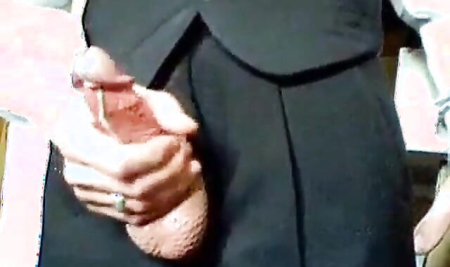 Amateur Daddy Stroking Hard in a Suit