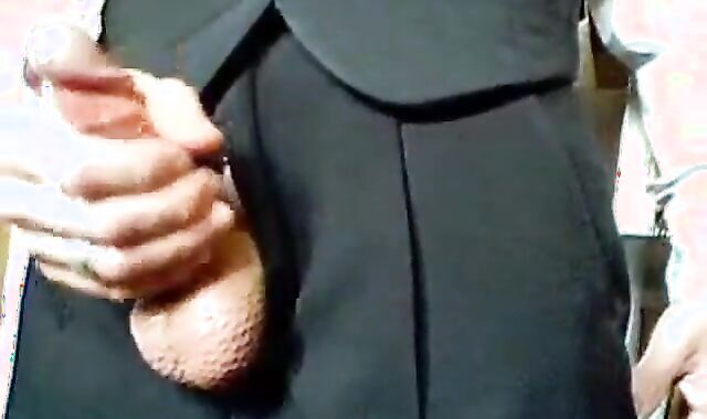 Amateur Daddy Stroking Hard in a Suit