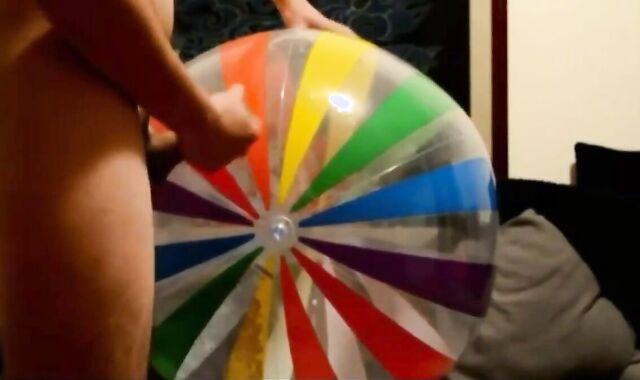 Twink Humping His Big Inflatable Ball