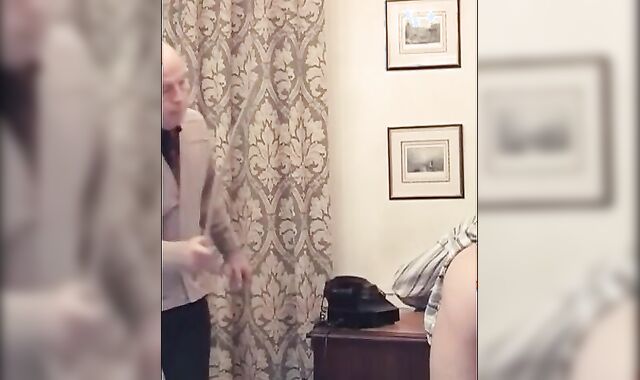 Daddy Headmaster Punishes Twink for Smoking