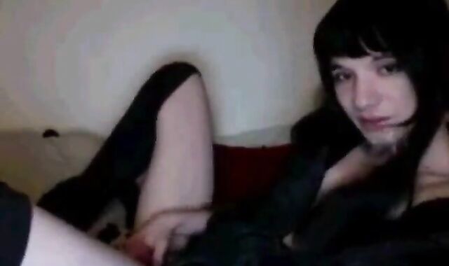 Self-Sucking Crossdresser Blasts Cum in Mouth 2