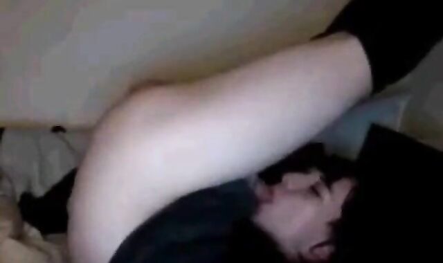 Self-Sucking Crossdresser Blasts Cum in Mouth 2