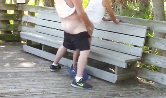 Daddies Have Outdoor Fun in Public Park