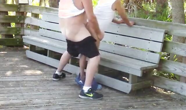 Daddies Have Outdoor Fun in Public Park