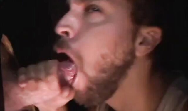 Amateur Gloryhole Blowjob with 2 Cumshots!