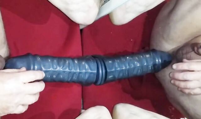 Amateur Anal Milking with Sex Toy & Cumshot