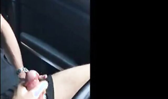 Powerman666's Big Cock Milked in His Car 2