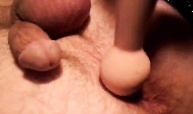 Crossdresser gapes his ass and cums hard