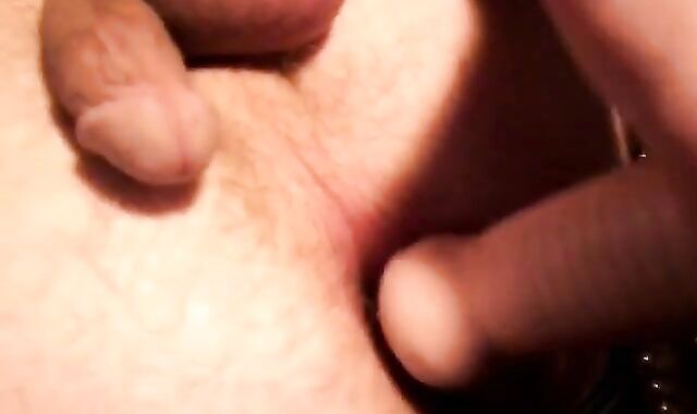 Crossdresser gapes his ass and cums hard