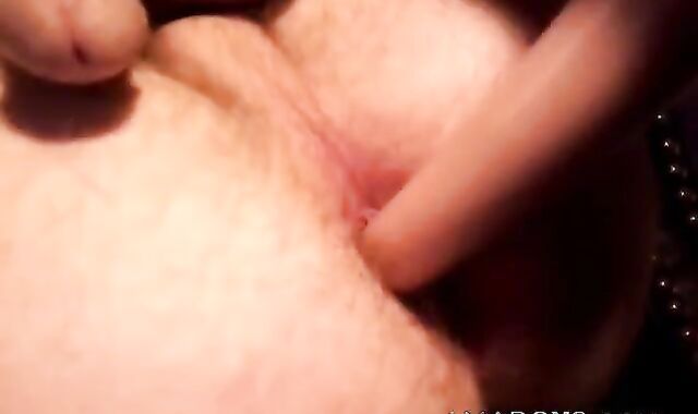 Crossdresser gapes his ass and cums hard