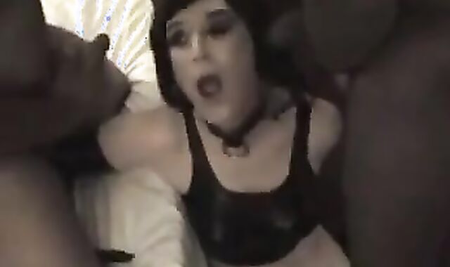 hookup-positive crossdresser acquires squad-jammed