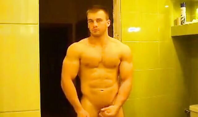 Muscular Russian Hunk Strips and Plays