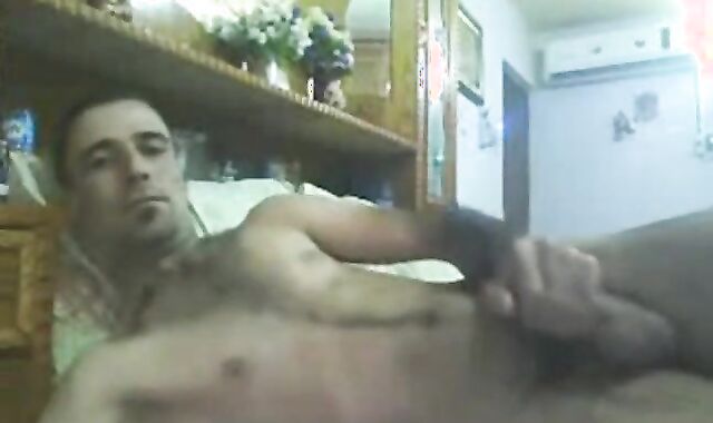 Arab Guy Strokes His Big Cock on Cam