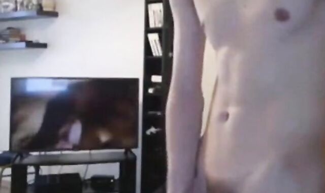 Twink Works Up a Sweat Rubbing One Out on Webcam
