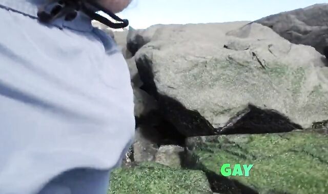 Hairy Bear Jerks Off on a Public Beach - Big Cum Shot 2