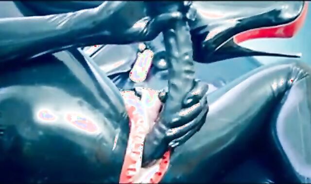 Crossdresser Fucks Himself with a Huge Rubber Dildo