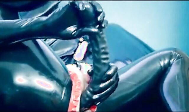 Crossdresser Fucks Himself with a Huge Rubber Dildo