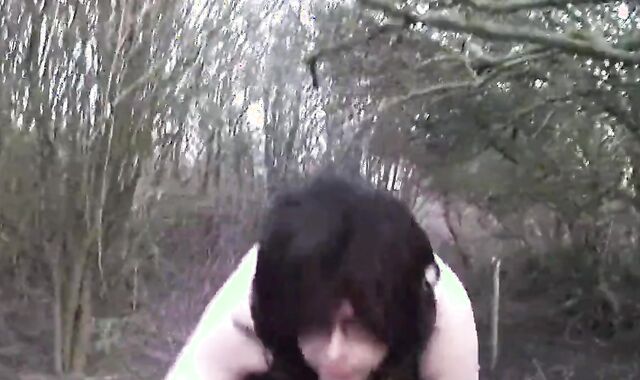 Pissed on Sissy Slave Facefucked Outdoors by Big Cock