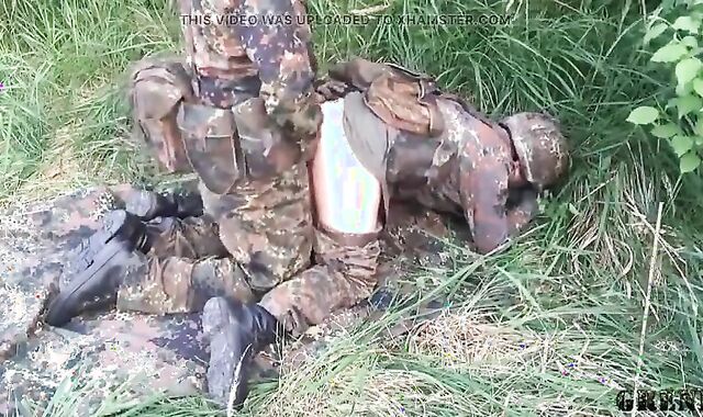 German Military Men Go Wild Outdoors