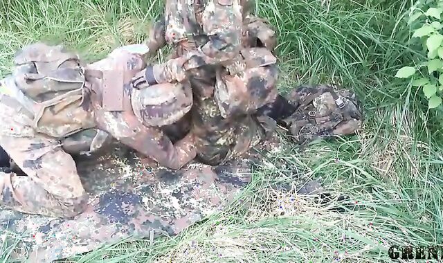 German Military Men Go Wild Outdoors