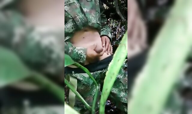 Soldier Beats Off Outdoors - Amateur Latin Military Handjob 2