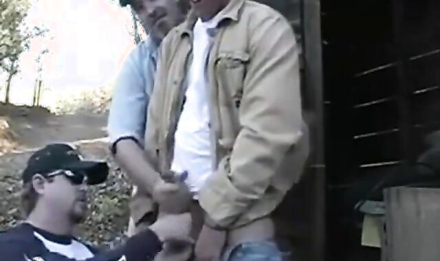 Dads Public Handjob Group Session Outside