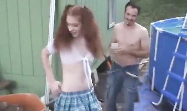 Skinny Pale Redhead Crossdresser Amateur