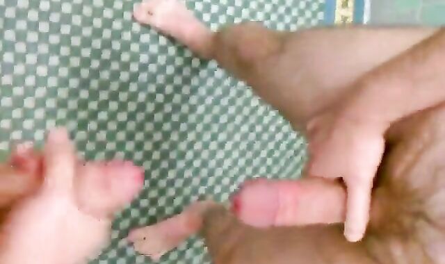 School Bathroom Masturbation Ends in Double Cumshot