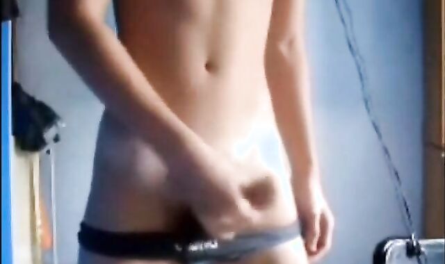 Tasty Amateur Twink's Striptease and Masturbation