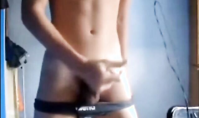 Tasty Amateur Twink's Striptease and Masturbation