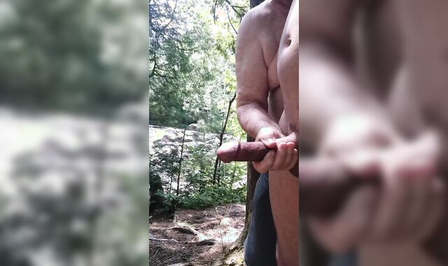 Grandpa Spies Me Outdoor Getting Hard Taking Pics Then Jerks Me HUGE Cumshot + Slow M