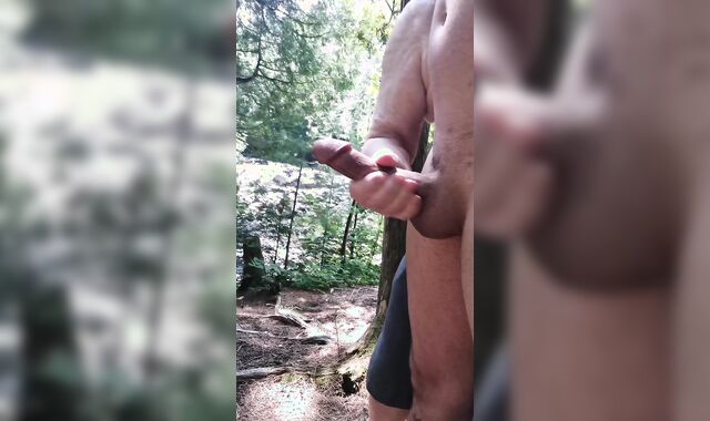 Grandpa Spies Me Outdoor Getting Hard Taking Pics Then Jerks Me HUGE Cumshot + Slow M