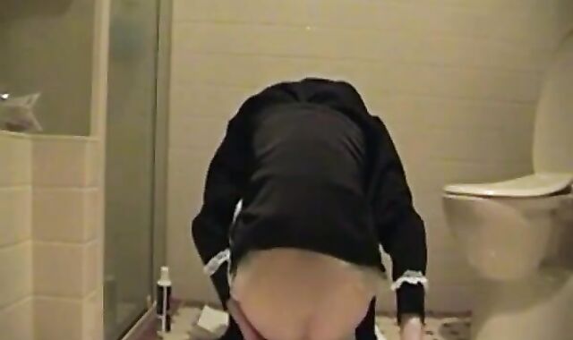 Sissy Maid Plays with Her Dildo