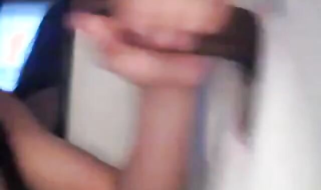 Black Cock Blowjob at Gloryhole by Crossdresser