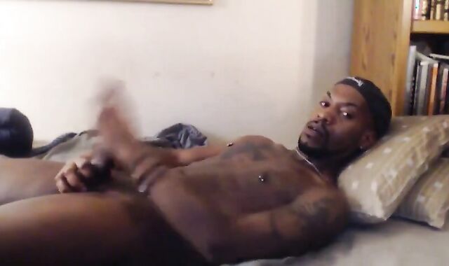Big Black Cock Stroked by a Str8 Guy