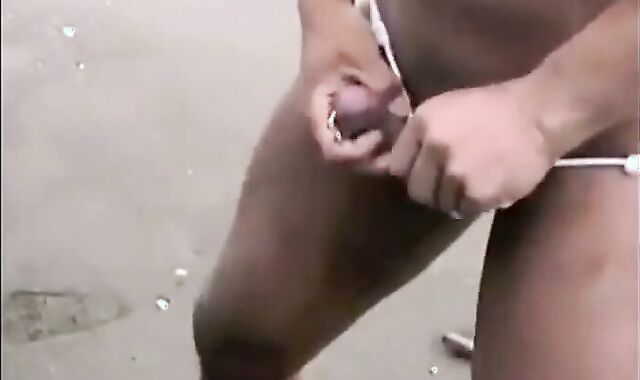 Muscled Asian Stud Bares Almost All at the Beach 2