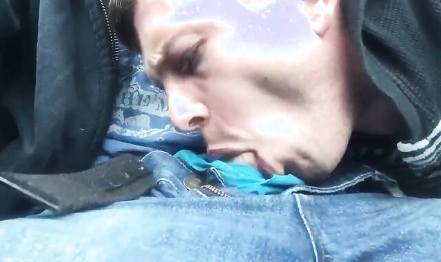 Outdoor Blowjob and Swallow with a Handsome Stranger