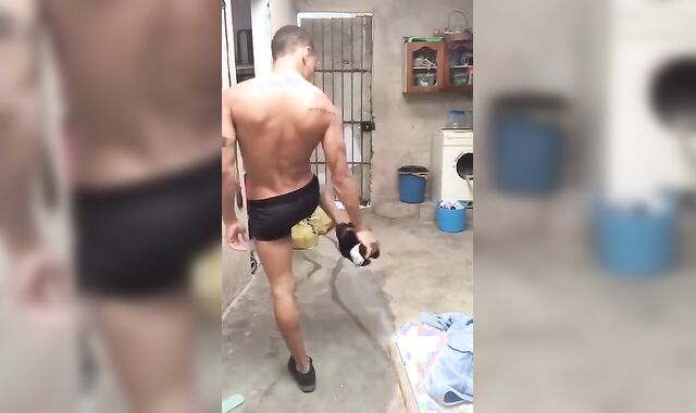 Big-Cock Striptease and Masturbation by Amateur Hunk