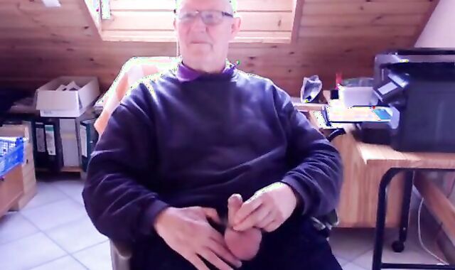 74-Year-Old German Silver Daddy Cums Hard