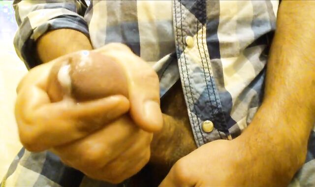 Big-Cock Daddy Masturbating at Work