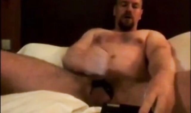 Hairy Daddy Strokes His Meat
