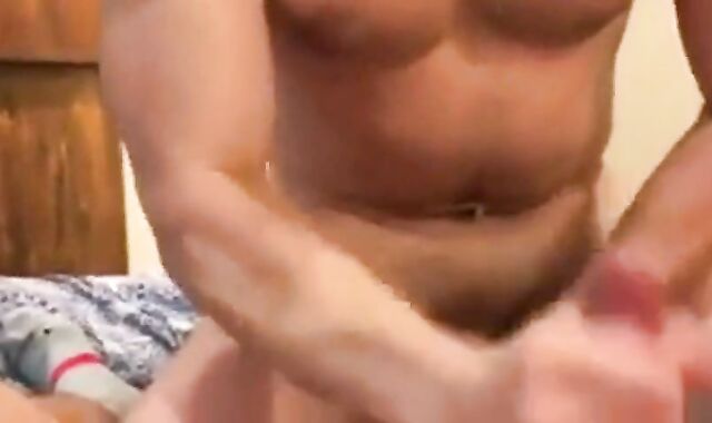 Bearded Stud Eats, Strokes, and Cums 2