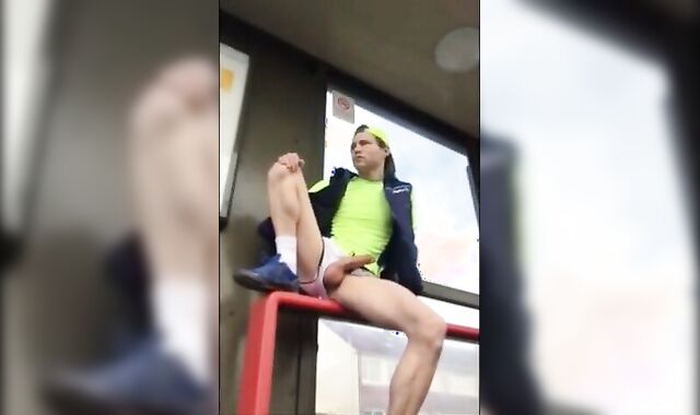 Public Cock Show in Metro Station - Amateur Big Dick Twink 2