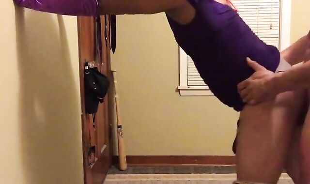 Hard Bareback Fuck Against the Wall with CD Claudia